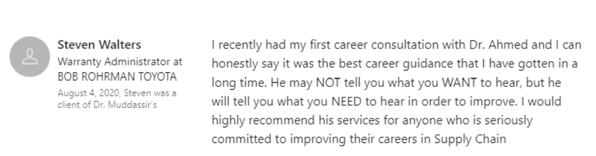 I Will Provide Advisory and Coaching to Supply Chain Professionals