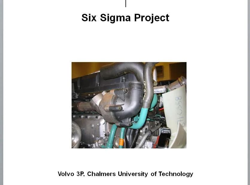 Volvo Cars and Chalmers University master thesis cover showing industry Six Sigma project collaboration