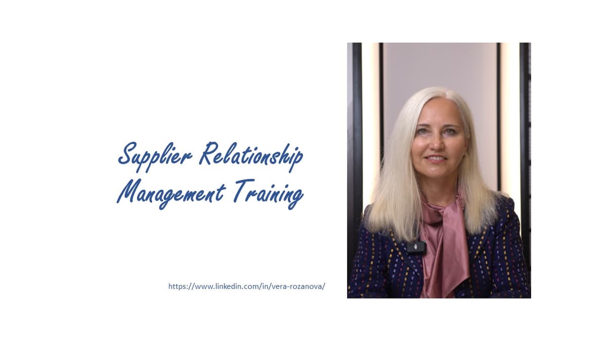 Supplier Relationship Management Training