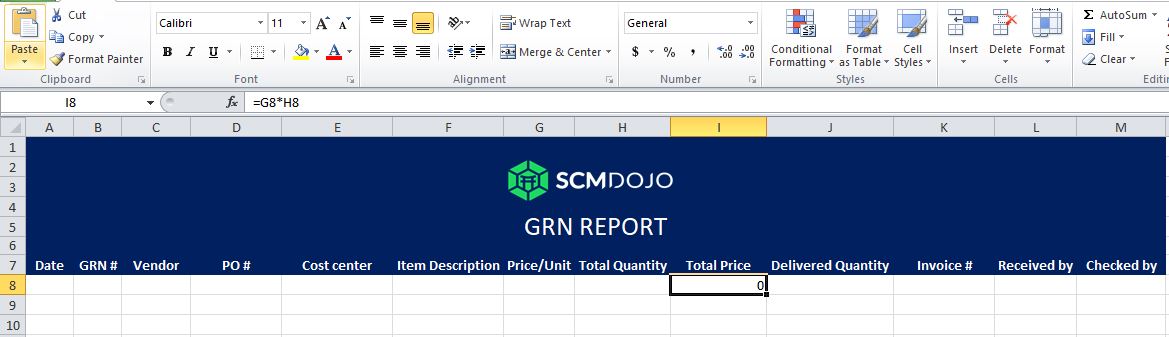 GRN report template