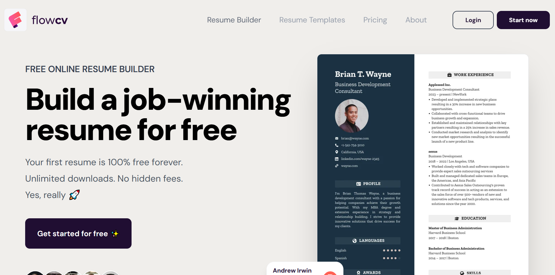 FlowCV Resume Builder