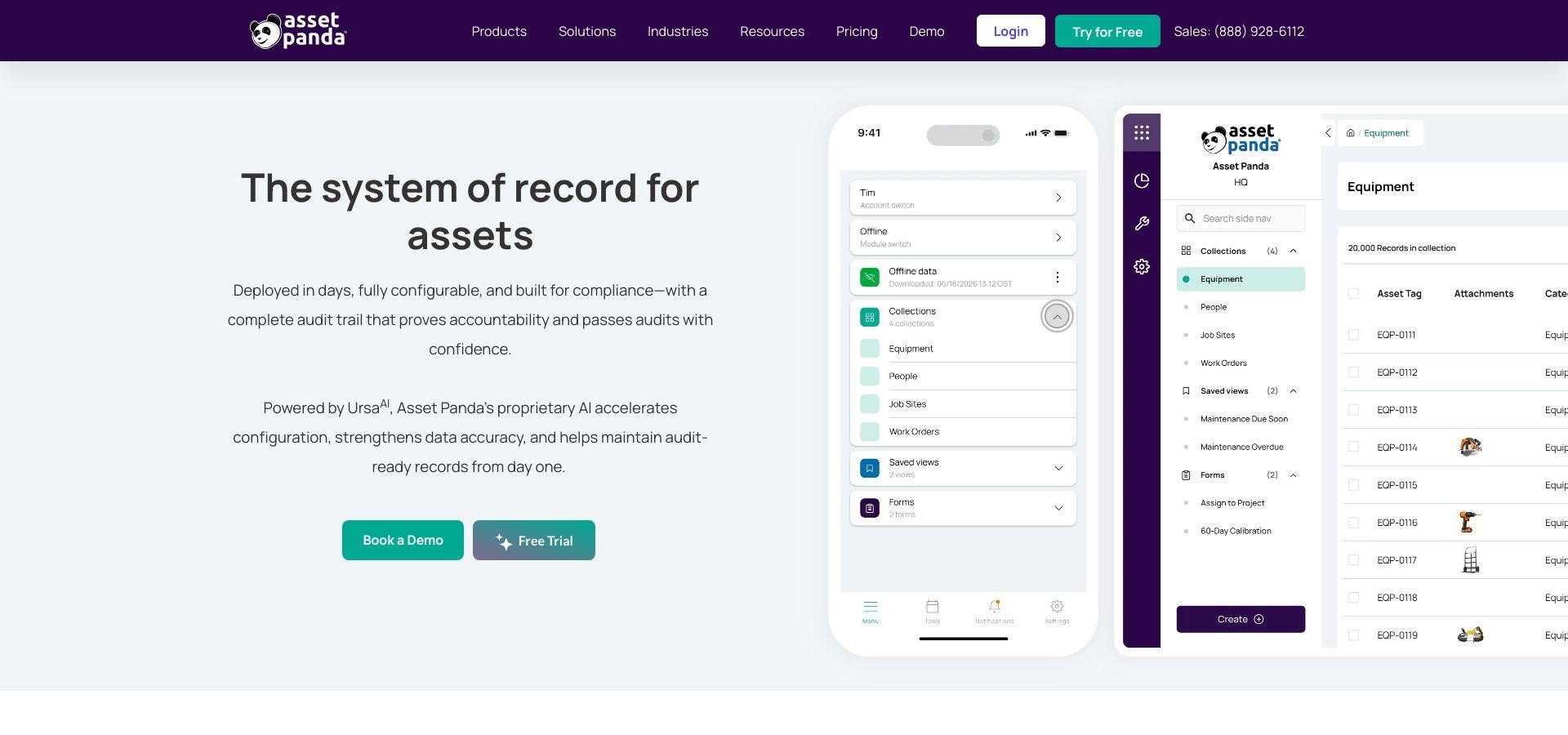 Asset Panda Mobile-First Asset Tracking Software Website