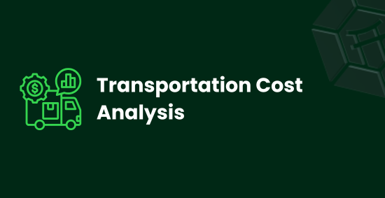 Transportation cost analysis dashboard showing total network cost and plant utilization