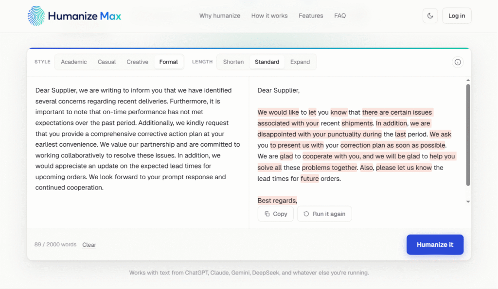 HUmanize Max